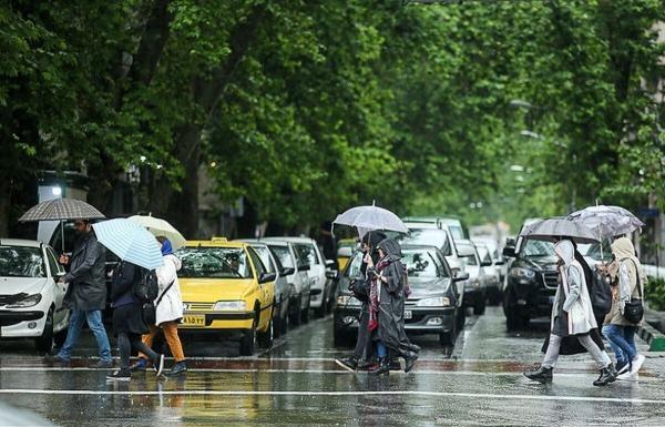 رگبار باران و وزش باد در تهران